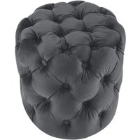 Sitzhocker Drancy Samt dunkelgrau M Sitzhocker Drancy Samt dunkelgrau M von CLP