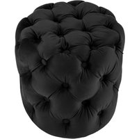 Sitzhocker Drancy Samt schwarz M von CLP