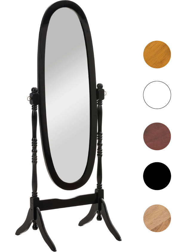 Standspiegel Oval- Barock Ganzkörperspiegel Ankleidespiegel Holz -versch. Farben von CLP