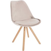 Stuhl Sofia Samt beige natura (rund) von CLP