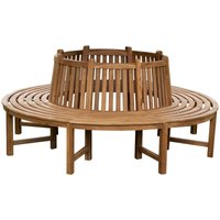Teak-Baumbank Nila mit Rückenlehne 360 Grad braun von CLP