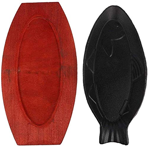 CLQ Fischförmige Vorgewürzte Gusseisen-Grillplatte Fajita Skillet Server Plate Brutzelnde Fleischplatte Mit Holzbasis CLQ Fischförmige Vorgewürzte Gusseisen-Grillplatte Fajita Skillet Server Plate Brutzelnde Fleischplatte Mit Holzbasis von CLQ