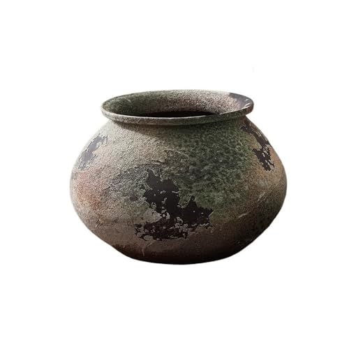 CLQYXRMVC Blumentopf Retro Grobkeramik Blumengefäße Jingdezhen Chinesischer Stil Blumentöpfe Großkalibrige Antike Blumentöpfe Gartentopf(Green) von CLQYXRMVC