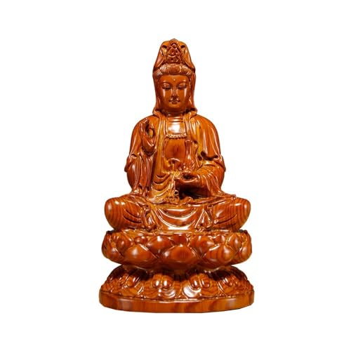 CLQYXRMVC Feng-Shui-Statue Birne Holz Carving Buddha Statue Dekoration Hause Wohnzimmer Unternehmen Dekoration Feng Shui Dekoration Reichtum Glücksfigur(Mittel) von CLQYXRMVC