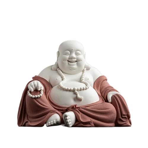 CLQYXRMVC Feng-Shui-Statue Buddha-Statue aus Keramik, Ornament, Buddha-Statue, Dekoration for Wohnzimmer und Büro, in Mehreren Farben erhältlich Reichtum Glücksfigur(Red) von CLQYXRMVC