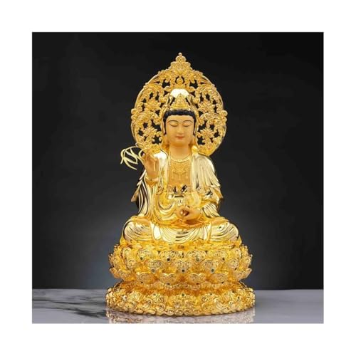 CLQYXRMVC Feng-Shui-Statue Buddha-Statue aus reinem Kupfer mit Lotussitz, for Zuhause, Wohnzimmer, Eingang, Feng-Shui-Dekoration, Zen-Anbetungsornamente Reichtum Glücksfigur(Mittel) von CLQYXRMVC
