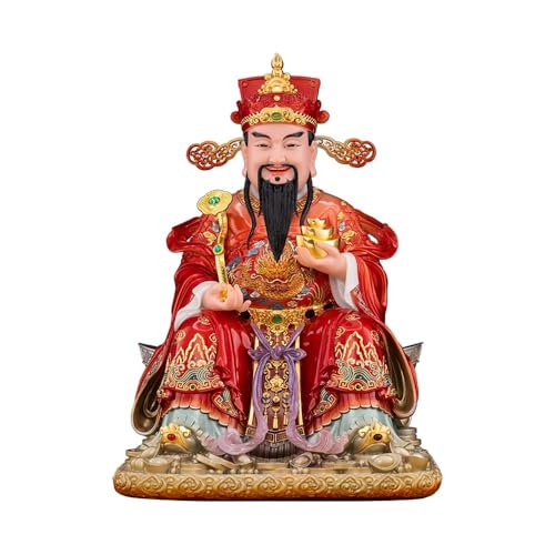 CLQYXRMVC Feng-Shui-Statue Der Gott des Reichtums betet Götter zu Hause an, um Geld zu verdienen. Weißer Marmor Wenshen Bürodekorationen Reichtum Glücksfigur(Mittel) von CLQYXRMVC