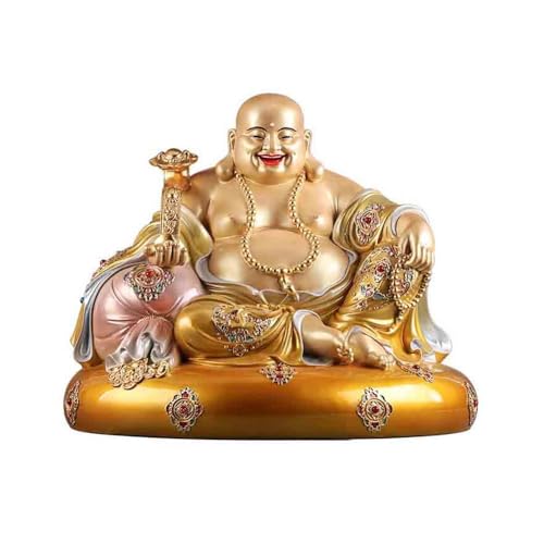 CLQYXRMVC Feng-Shui-Statue Emaille-Buddha-Statue aus reinem Kupfer for den Heimgebrauch, verankerte Statue, Reichtum suchendes Ornament Reichtum Glücksfigur(Mittel) von CLQYXRMVC