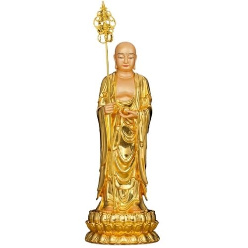 CLQYXRMVC Feng-Shui-Statue Golden Family Buddha Hall Pure Copper Buddha Statue Ornament Standing Statue Living Room Worship Reichtum Glücksfigur(Klein) von CLQYXRMVC