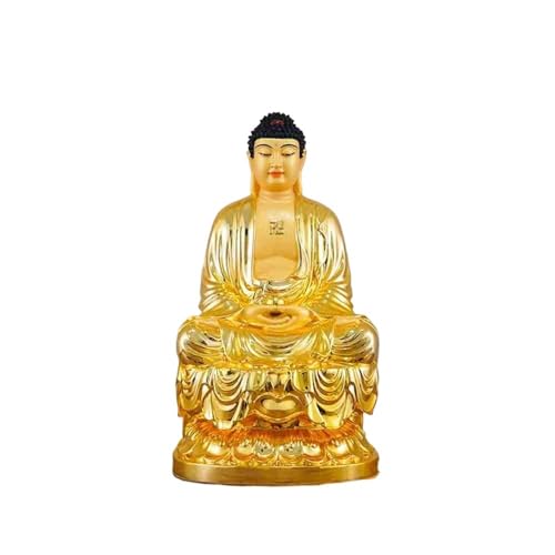 CLQYXRMVC Feng-Shui-Statue Messing Buddha Statue Home Wohnzimmer Foyer Feng Shui Dekoration Zen Anbetung Ornamente Reichtum Glücksfigur(Mittel) von CLQYXRMVC