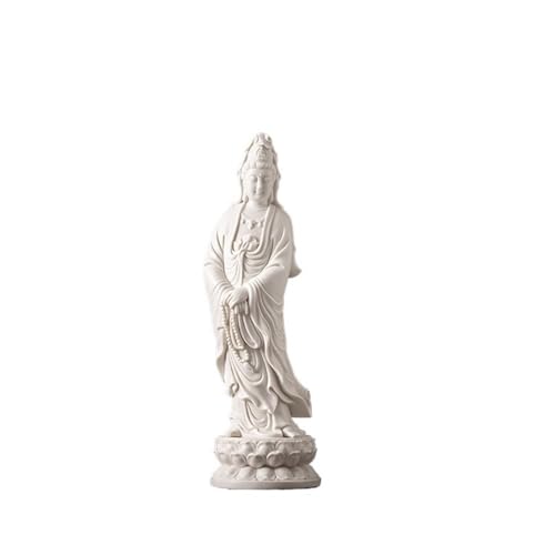 CLQYXRMVC Feng-Shui-Statue Reine Weiße Buddha-Statue Dekoration Stehend Im Wohnzimmer Eingangshalle Büro Zen und Feng Shui Dekoration Reichtum Glücksfigur von CLQYXRMVC