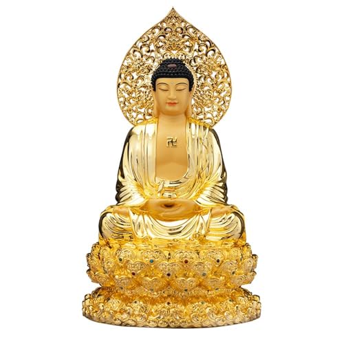 CLQYXRMVC Feng-Shui-Statue Reines Kupfer Buddha Statue Home Wohnzimmer Eingang Feng Shui Dekoration Zen Anbetung Ornamente Reichtum Glücksfigur(Mittel) von CLQYXRMVC