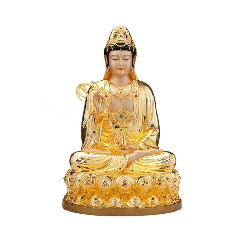 CLQYXRMVC Feng-Shui-Statue Reines Kupfer Vergoldete Haushalt Buddha Statue Dekoration Sitzende Statue Wohnzimmer Eingang Feng Shui Dekoration Reichtum Glücksfigur(Mittel) von CLQYXRMVC
