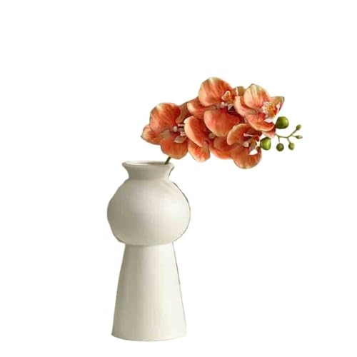 CLQYXRMVC Gefälschte Blumen Desktop-Dekoration Orange Phalaenopsis Simulation Blume Einzelne Gefälschte Blume Anordnung for Wohnzimmer künstliche Blumen Dekoration von CLQYXRMVC