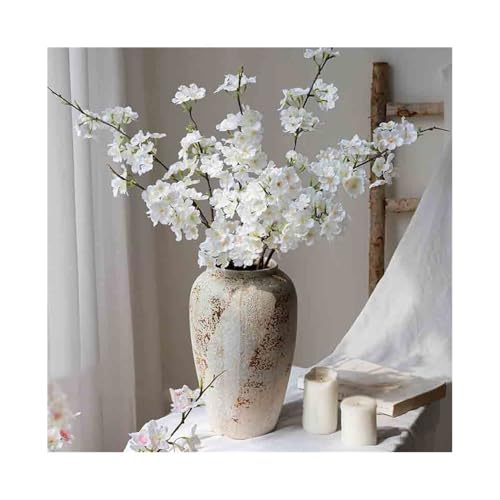 CLQYXRMVC Gefälschte Blumen Keramik Vase Simulation Kirschblüte Wohnzimmer Gefälschte Blume Dekorative Ornamente Innen künstliche Blumen Dekoration von CLQYXRMVC