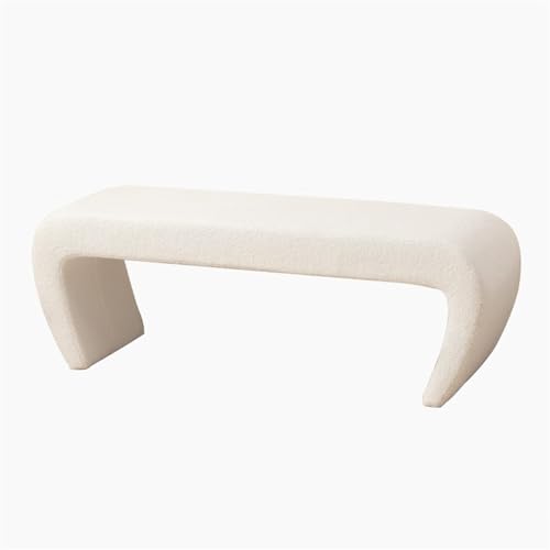 CLQYXRMVC Schuhbank im Eingangsbereich Türeingangshocker, Schuhwechselhocker, einfache reinweiße Bank, Wohnzimmer, Haushalt, Schuhwechselhocker, Boden, Sofa aus Lammwolle Eingangsbank(100cm) von CLQYXRMVC