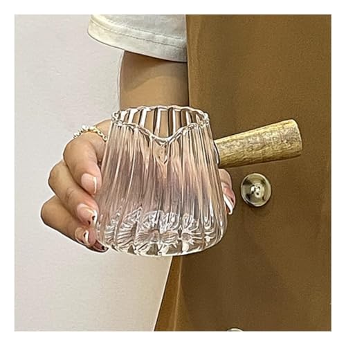 CLQYXRMVC Soßenkanne Glasstreifen Kleiner Milchkrug mit Holzgriff Kaffeemessbecher Sauciere Sauciere mit Deckel CLQYXRMVC Soßenkanne Glasstreifen Kleiner Milchkrug mit Holzgriff Kaffeemessbecher Sauciere Sauciere mit Deckel von CLQYXRMVC