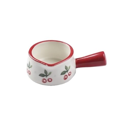 CLQYXRMVC Soßenkanne Handbemalter Milchkrug mit Griff Keramik-Tauchuntertasse Western Steak Sauce Pot Sauciere mit Deckel(Red) von CLQYXRMVC