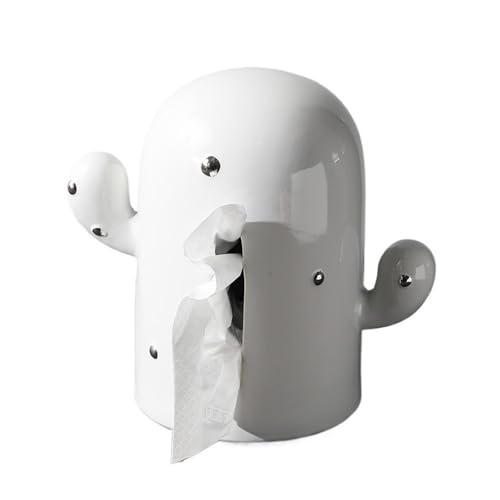 CLQYXRMVC Taschentuchbox-Abdeckung Taschentuchbox, Kaktusform, for Zuhause, Wohnzimmer, Couchtisch, Keramik-Schubladenbox, Weiß, Schwarz, Grün Dekorativer Taschentuchhalter von CLQYXRMVC