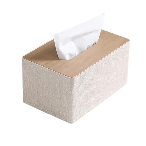 CLQYXRMVC Taschentuchbox-Abdeckung Taschentuchbox aus Stoff, quadratisch, in kontrastierender Farbe, for Zuhause, Hotel, Toilette, Schreibtisch Dekorativer Taschentuchhalter(Beige) von CLQYXRMVC