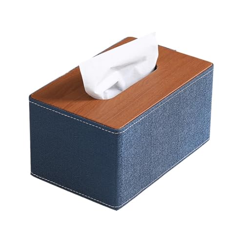 CLQYXRMVC Taschentuchbox-Abdeckung Taschentuchbox aus Stoff, quadratisch, in kontrastierender Farbe, for Zuhause, Hotel, Toilette, Schreibtisch Dekorativer Taschentuchhalter(Blue) von CLQYXRMVC
