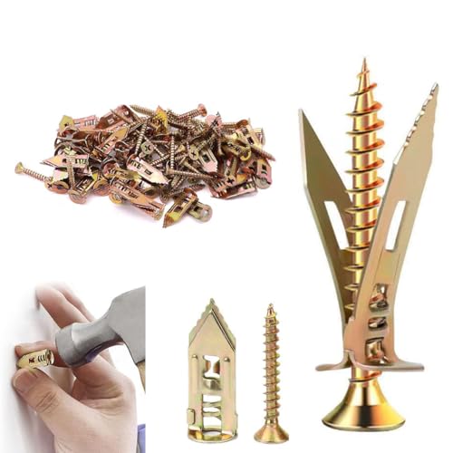Selbstbohrende Dübelschrauben, selbstbohrende Trockenbaudübel und Schraubensatz zum Nass- und Fixieren von Trockenbaudübel-Reparaturwerkzeugen zum Befestigen von Terrassenmöbeln (50, 3+3.5cm) von CLRZOL