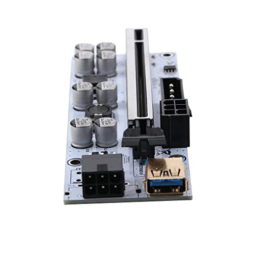 CLSSLVVBN PCI E 1x auf 16x Adapterkarte mit LED Anzeigen Erweiterungskarte Hochgeschwindigkeits 6 Pin Stromanschluss PCI Konverter Extender von CLSSLVVBN