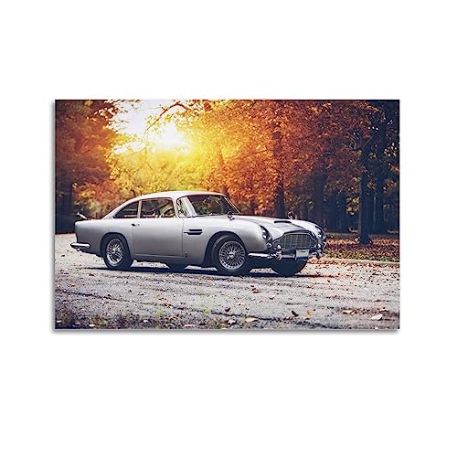 Classic British 007 Sportwagen für Aston Martin DB5 Vintage Luxus Auto Poster Dekorative Malerei Leinwand Wandposter und Kunstbild Druck Modern Familie Schlafzimmer Dekor Poster von CLTE