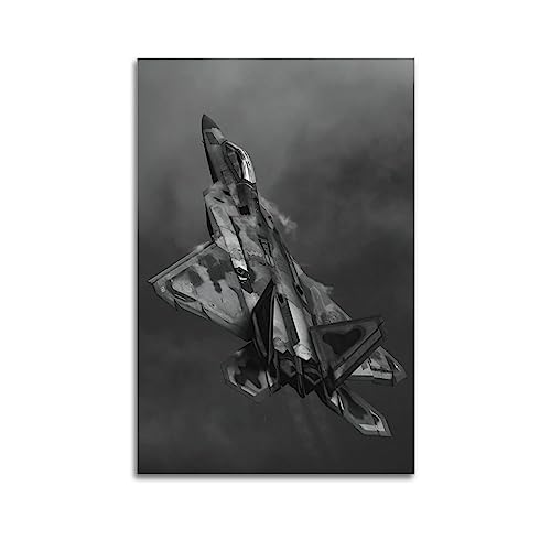 Fighter Plane Poster F22 Raptor Fighter Jet Poster Dekorative Malerei Leinwand Wandposter und Kunstbild Druck Moderne Familie Schlafzimmer Dekor Poster von CLTE