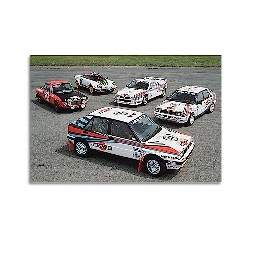 Italia Rallye Rennwagen Poster für Lancia Delta Sportwagen Dekorative Malerei Leinwand Wand Kunstwerke Bild von CLTE