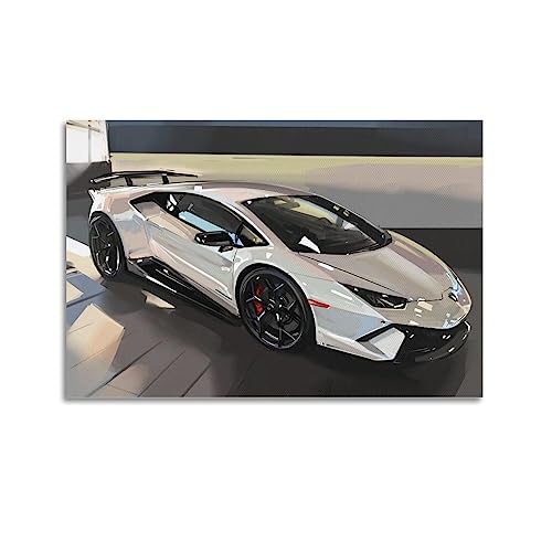 Italienisches Supercar für Huracan Performante White Race Car Poster Dekorative Malerei Leinwand Wandposter und Kunstbild Druck Moderne Familie Schlafzimmer Dekor Poster von CLTE