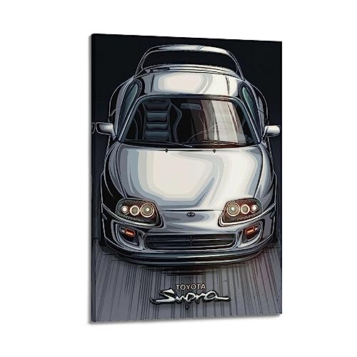 JDM Cartoon Stil Poster für Supra MK4 Sportwagen Japan Street Racing Dekorative Malerei Leinwand Wandkunst Bild von CLTE