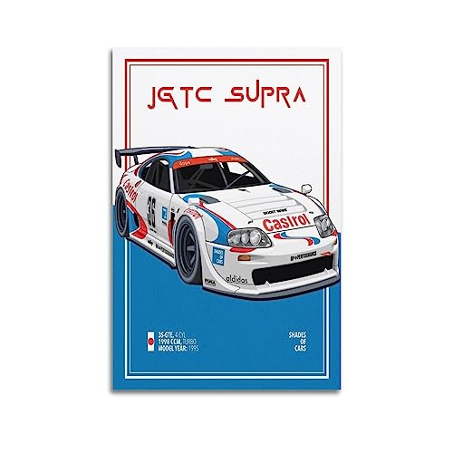 JDM Cartoon Stil für Supra MK4 Racing Sportwagen Dekorative Malerei Leinwand Wandkunst Bild von CLTE