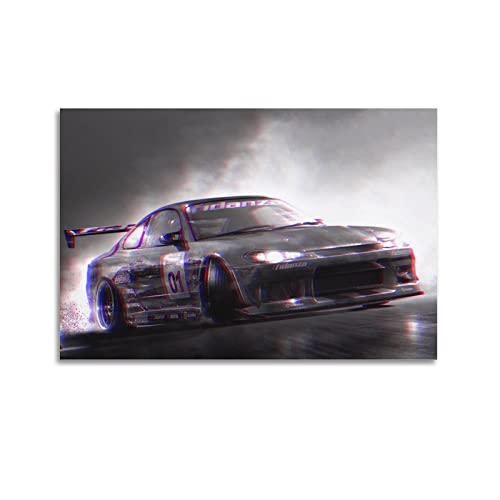 JDM Sports Car 240sx Japanese Street Drift Racing Car Poster Dekorative Malerei Leinwand Wandposter und Kunstbild Druck Moderne Familie Schlafzimmer Dekor Poster von CLTE