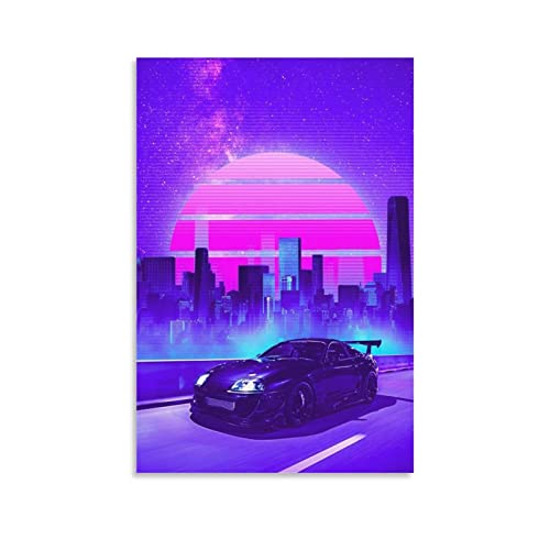 JDM Sports Car Poster Supra Racing Car Poster Dekorative Malerei Leinwand Wandposter und Kunstbild Druck Moderne Familie Schlafzimmer Dekor Poster von CLTE