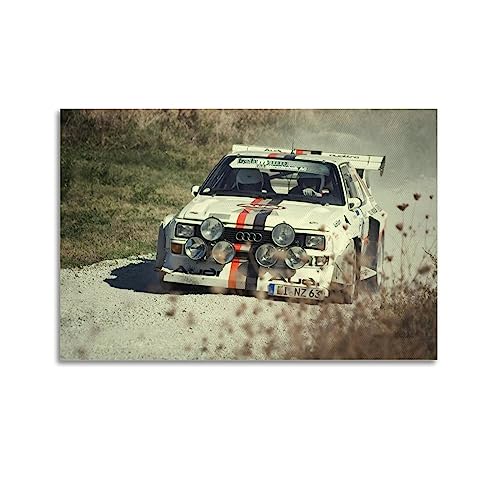 Klassisches Rallye-Rennposter für Audi Quattro Sportwagen, dekorative Malerei, Leinwand, Wandkunst, Bild von CLTE