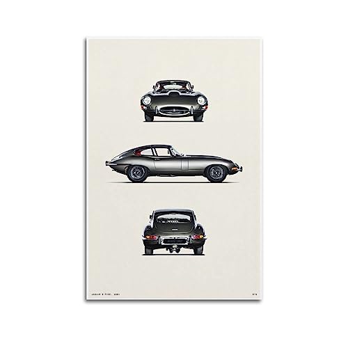 Klassisches britisches Sportwagen-Poster für Jaguar E-Typ Rennauto-Poster, dekorative Malerei, Leinwand, Wandposter und Kunstbild, Druck, moderne Familien-Schlafzimmer-Dekor-Poster von CLTE