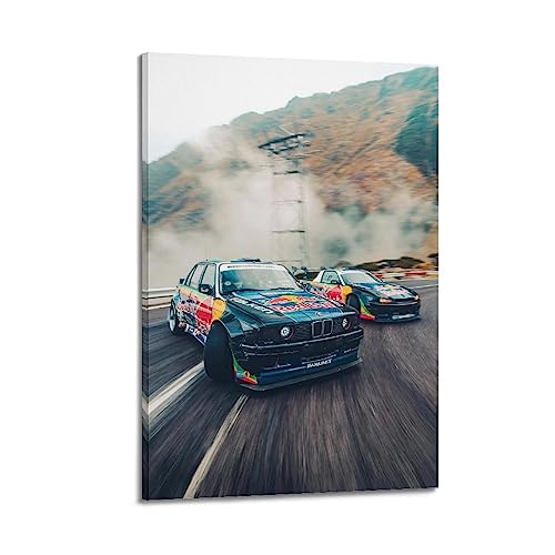 Rennauto Poster für BMW E30 M3 Sportwagen Drift Poster Dekorative Malerei Leinwand Wandposter und Kunstbild Druck Modern Familie Schlafzimmer Dekor Poster von CLTE