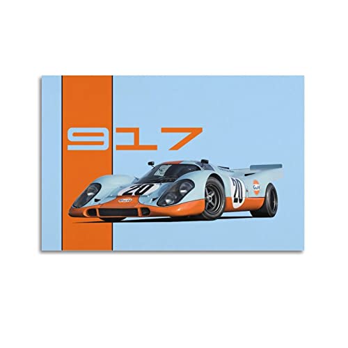 Sport Auto Poster für 917 RCR Gulf Racing Car Supercar Poster Dekorative Malerei Leinwand Wandposter und Kunstdruck Moderne Familie Schlafzimmer Dekor Poster von CLTE