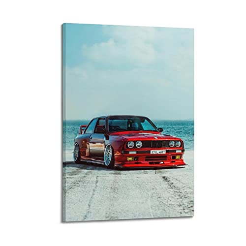 Sportauto Poster für BMW E30 M3 Rennauto Supercar Poster Dekorative Malerei Leinwand Wandposter und Kunstbild Druck Modern Familie Schlafzimmer Dekor Poster von CLTE