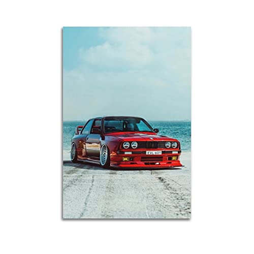 Sportauto Poster für BMW E30 M3 Rennauto Supercar Poster Dekorative Malerei Leinwand Wandposter und Kunstbild Druck Modern Familie Schlafzimmer Dekor Poster von CLTE