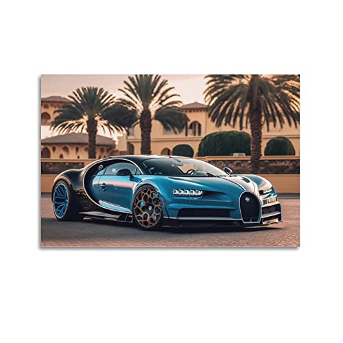 Supercar Poster für Bugatti Chiron Hypercar Race Car Poster Dekorative Malerei Leinwand Wandposter und Kunstbild Druck Moderne Familie Schlafzimmer Dekor Poster von CLTE