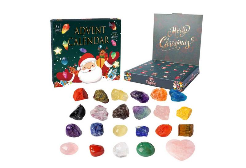 CLTYQ Adventskalender 2025 Adventskalender Kinder Edelsteine Weihnachtskalender Steine (24-tlg), Kristalle Weihnachtsgeschenke Geschenke von CLTYQ