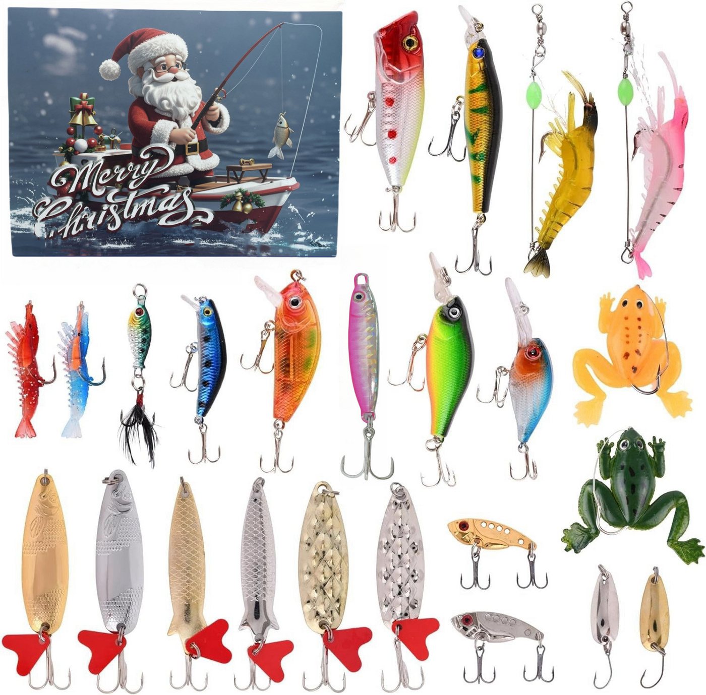 CLTYQ Geschenkbox Adventskalender 24-teiliges Geschenkbox Angelset Weihnachts-Blindbox, Angler Geschenk für Männer Forellen Adventkalender 2025 CLTYQ Geschenkbox Adventskalender 24-teiliges Geschenkbox Angelset Weihnachts-Blindbox, Angler Geschenk für Männer Forellen Adventkalender 2025 von CLTYQ