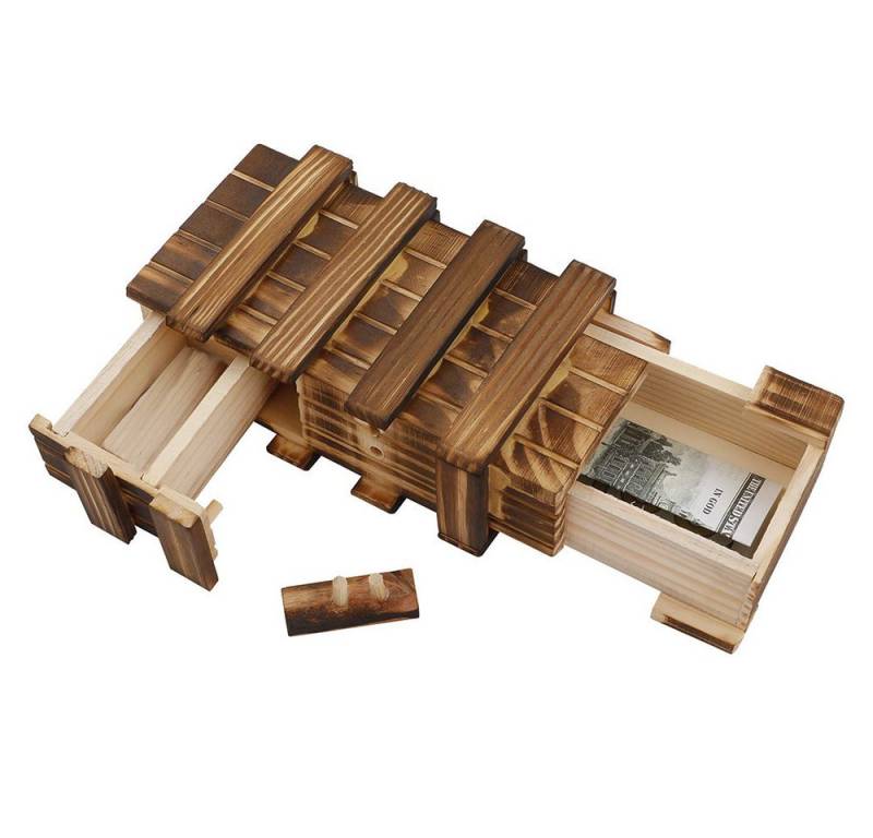 CLTYQ Geschenkbox Holz Geschenkbox – Magische Rätselbox mit 2 sicheren Fächern, Puzzle Box für Geschenke,Schmuck und Geld,Perfekt für Hochzeit von CLTYQ