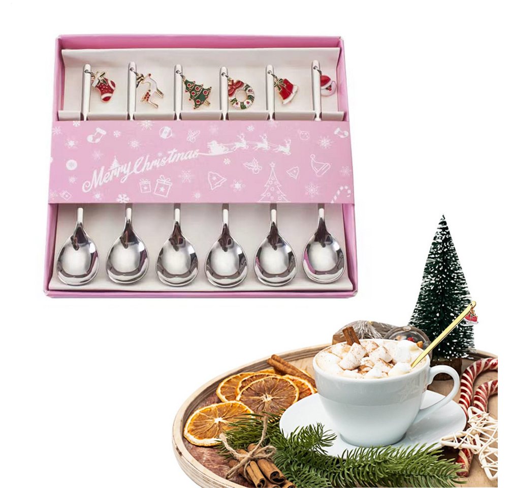 CLTYQ Geschirr-Set 6 Stück Christmas Spoons Weihnachten Teelöffel Weihnachten Löffel Set, Weihnachtsgeschirr Löffel Edelstahl Weihnachtslöffel,Besteck CLTYQ Geschirr-Set 6 Stück Christmas Spoons Weihnachten Teelöffel Weihnachten Löffel Set, Weihnachtsgeschirr Löffel Edelstahl Weihnachtslöffel,Besteck von CLTYQ