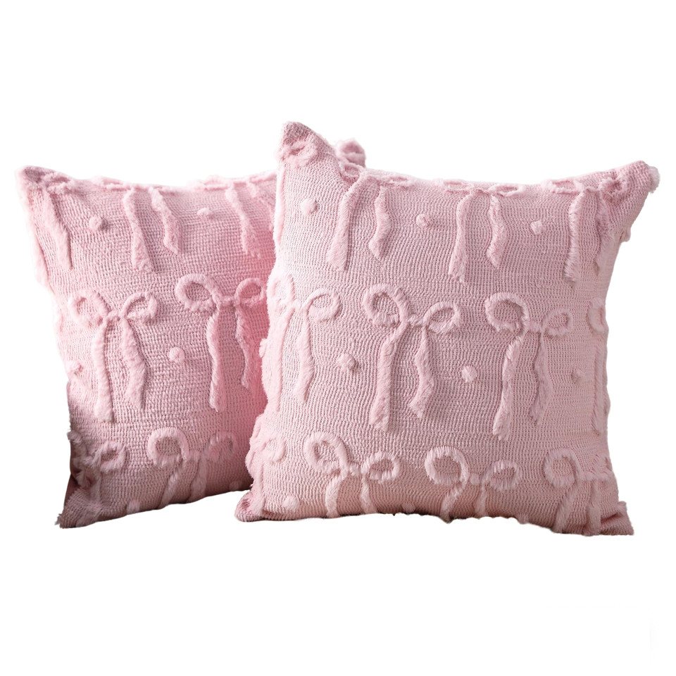 CLTYQ Kissenbezug Dekorative Kissenbezüge mit Schleife, Weihnachtskissenbezüge 45x45 cm, (2 Stück), weicher Plüsch, für Bett, Sofa, Couch, Wohnzimmer von CLTYQ