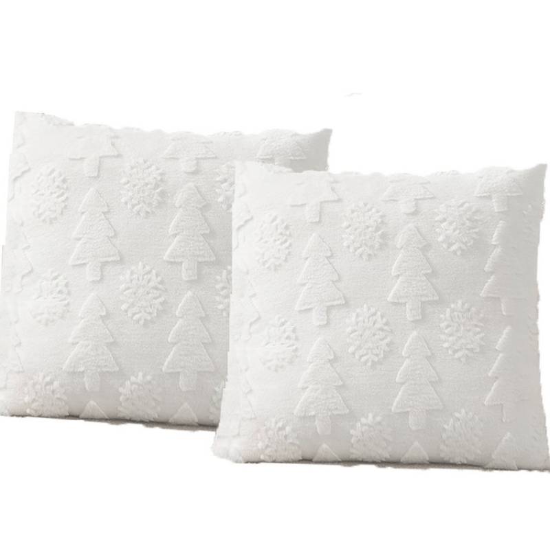 CLTYQ Kissenbezug Kissenbezug Weihnachten 2 Stück, 45 x 45 cm, Weihnachtsdekoration, weicher Plüsch,Weihnachtsbaum, Schneeflocke,Urlaub Dekoration von CLTYQ