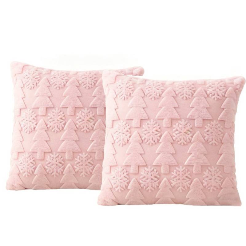 CLTYQ Kissenbezug Kissenbezug Weihnachten 2 Stück, 45 x 45 cm, Weihnachtsdekoration, weicher Plüsch,Weihnachtsbaum, Schneeflocke,Urlaub Dekoration von CLTYQ