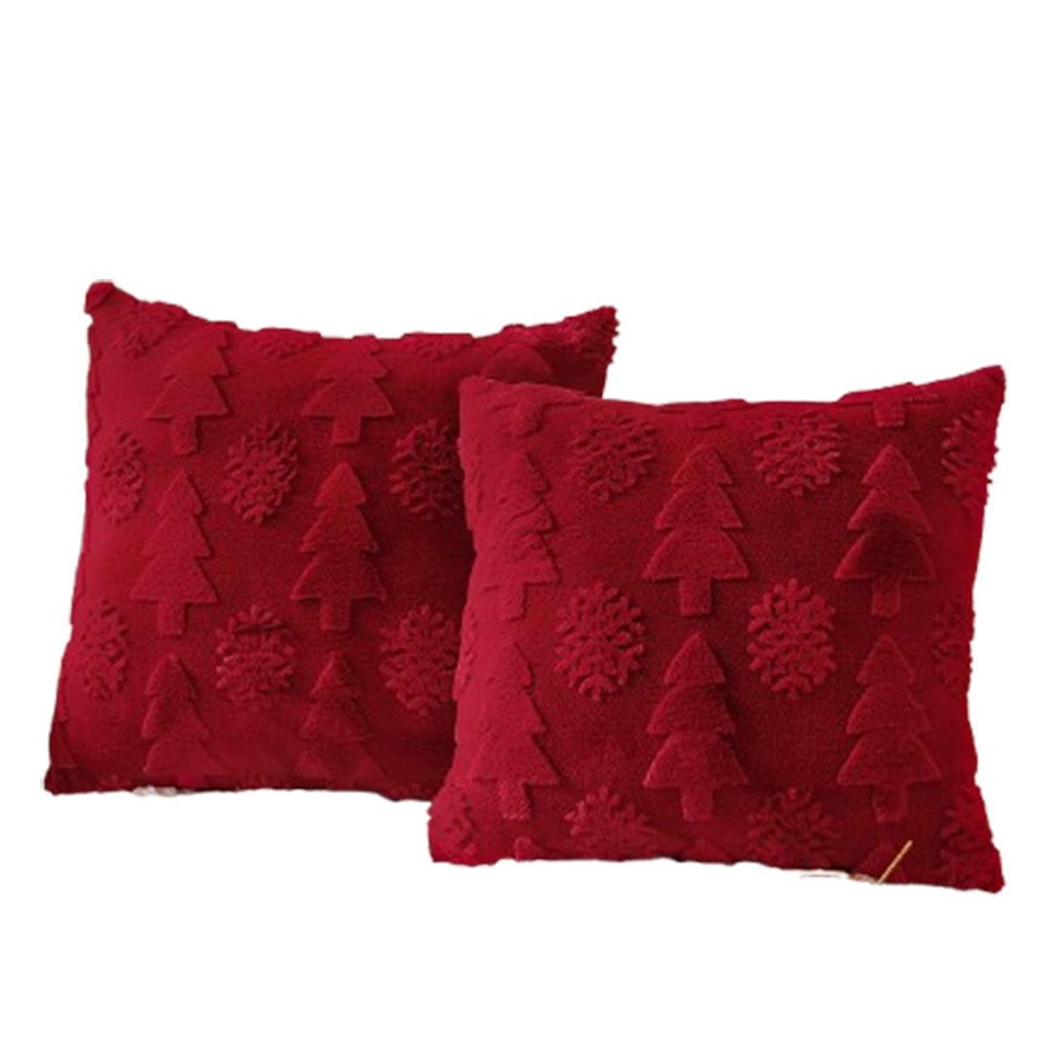 CLTYQ Kissenbezug Kissenbezug Weihnachten 2 Stück, 45 x 45 cm, Weihnachtsdekoration, weicher Plüsch,Weihnachtsbaum, Schneeflocke,Urlaub Dekoration von CLTYQ